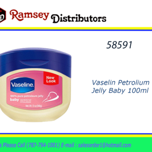 58591 - Vaseline Petrolium Jelly Bebe100ml 3.5oz. 6PK