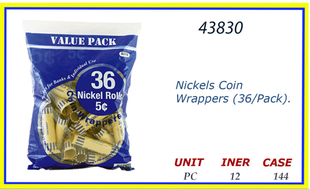 43830 COINS WRAPPERS NICKEL Ramsey Distributors