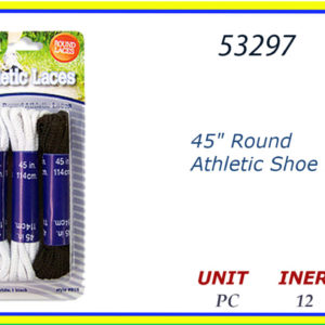 53297 - SHOE LACES 45"BLK/WHT