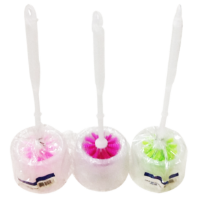 45768 - CH10028   Clear Toilet Brush W/Holder