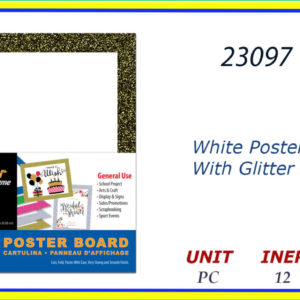 23097 - 5414  WHITE POSTER WITH GLITTER