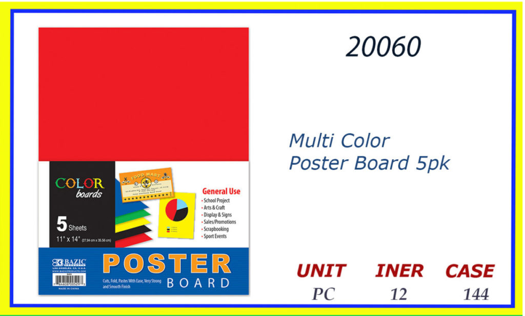 20060 11″ X 14″ MULTI COLOR POSTER BOARD(5) Ramsey Distributors
