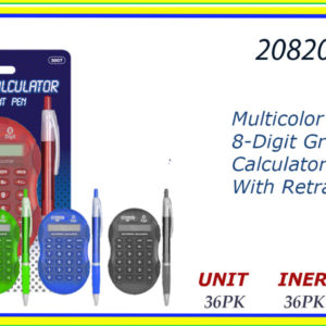 20820 - CALCULADORA WITH PEN MULTI COLOR