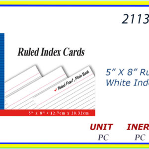 21130 - RULED INNDEX CARDS 5"X 8"