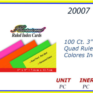 20007 - RULED INDEX CARDS NEON (100)