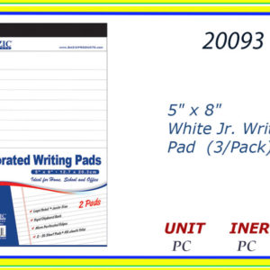 20093 - 5"X 8" WIRTING PADS WHITE
