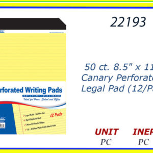 22193 - WRITING PADS CANARY (50)