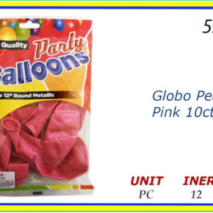 52084 - Globo Pearlized Pink 10ct NL5449
