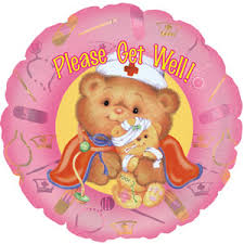 50300 - 114557  Ballons Please Get Well Bear 18"