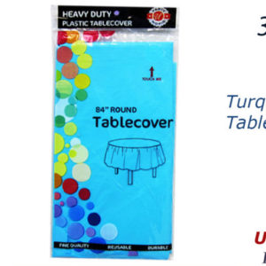 33195 - CN92266  Turquoise Round Table Cover  84"