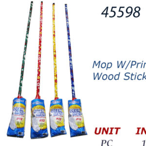 45598 - CH19116   Mop W/Printed Wood Handle #12