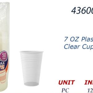 43600 - 74501-50   7 OZ Plastic Clear Cups 50 CT