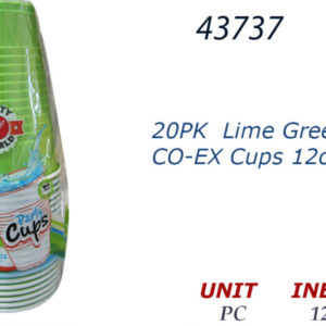 43737 - CN90364   20ct  Lime Green CO-EX Cups 12oz