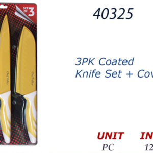 40325 - CH11281  3 PCS Coated Knife  Set + Cover