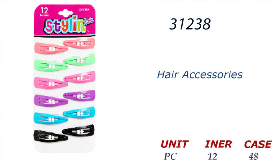 31238 324116BA 12pcs Neon Snap Barrettes Ramsey Distributors