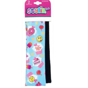 32575 - 323039HW   2pc Fabric Headwrap 1pc Plain & 1pc Fun Design