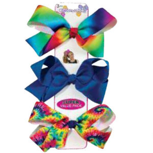 32775 - 323600KL   3pk Jumbo Bows 2 Prints 1 Solid