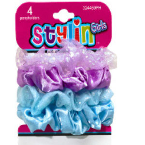 31203 - 324459PH   4on Scrunchies, 2 Sheer G  Ponyholders