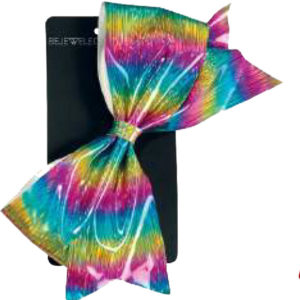 32144 - 323303KL   Jumbo Rainbow 1 on Bow on Black Bejeweled Card