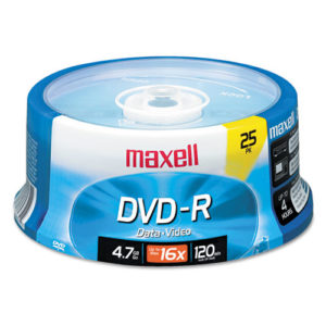 55351 - DVD-R   Maxell 120 Minutes Bowl 25pk