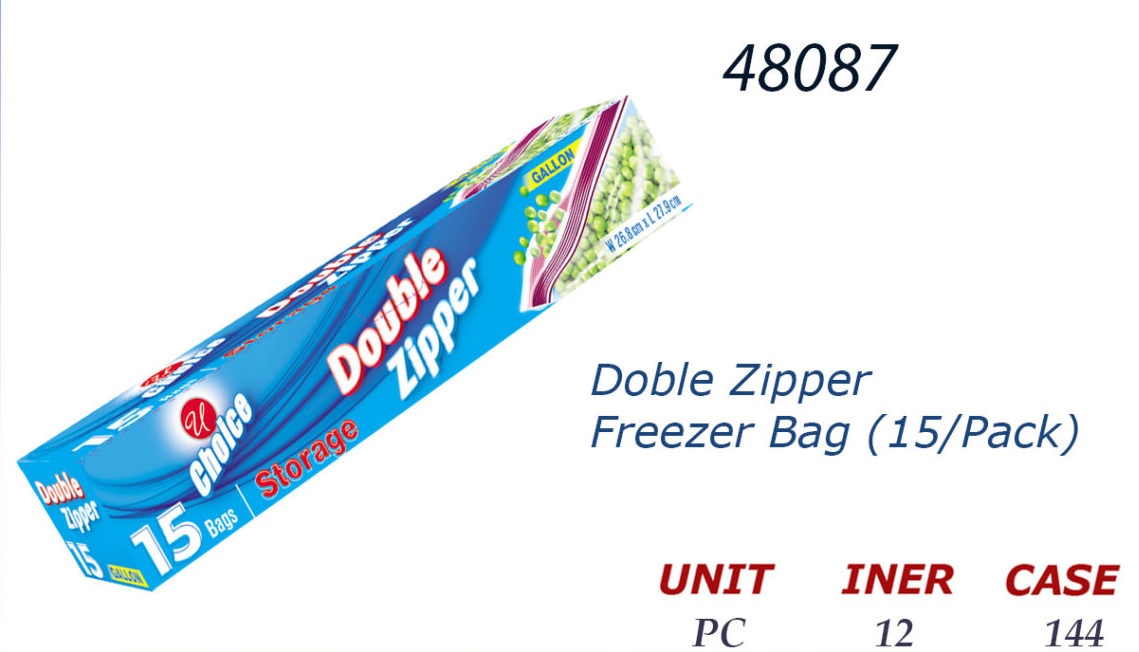 48087 CN91210 Double Zip Gallon Storage 15ct Ramsey Distributors