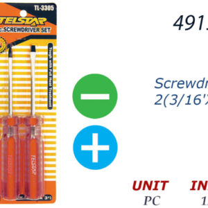 49153 - TL-3305       Screwdriver 2(3/16'X3')  2PK