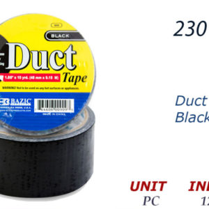 23014 - 909    (3/Pack) BAZIC 1.88" X 10 Yards Black Duct Tape