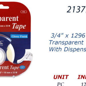 21377 - 912 3/4" x 1296" Transparent Tape with Dispenser