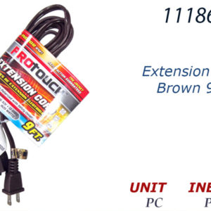 11186 - CH90104  9 FT.Extension Cord Brown