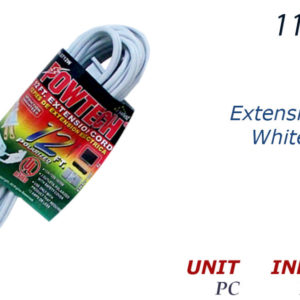 11192 - CH90088   Powtech Extension Cord White 12FT