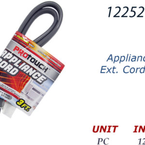 12252 - CH83121  Appliance Ext. Cord 3FT