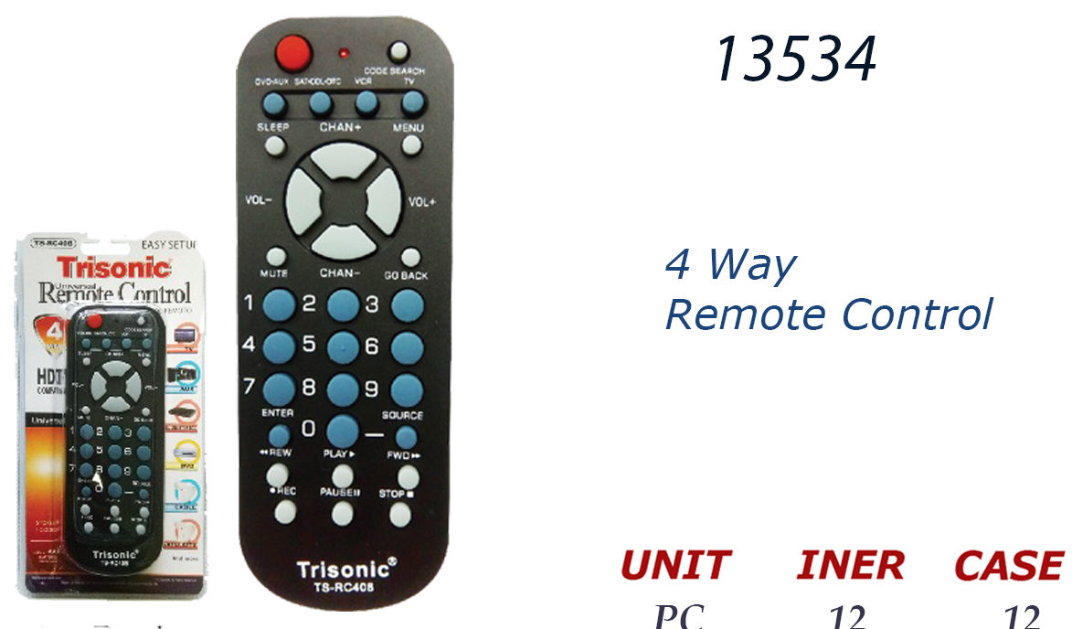 13534 TSRC408 4 WAY REMOTE CONTROL Ramsey Distributors