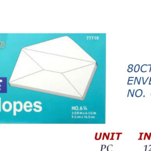 34430 - 77710  80CT. WHITE ENVELOPES NO. 6 3/4