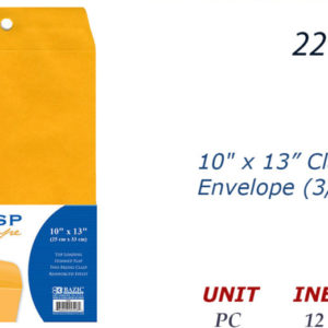 22738 - 526   10" x 13" Clasp Envelope (3/Pack).