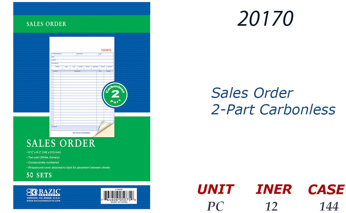 20170 5075 Sales Order 2Part Carbonless Ramsey Distributors
