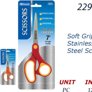 22987 - 4411    BAZIC 7" Soft Grip Stainless Steel Scissor