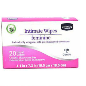 41117 - 21159   Amoray Feminine Wet Wipes 20ct