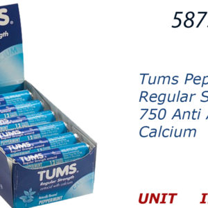 58735 - 3147  Tums Peppermint Regular Strength 750 Anti Acid With Calcium  1/12