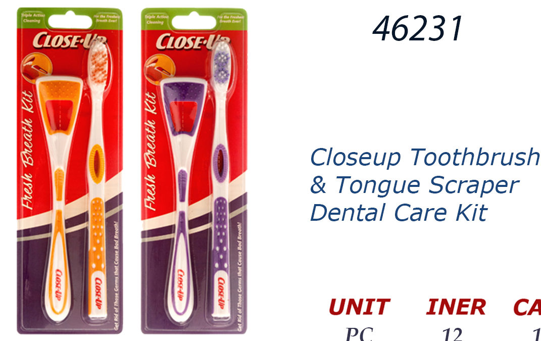 46231 Closeup Toothbrush & Tongue Scraper Dental Care Kit Ramsey