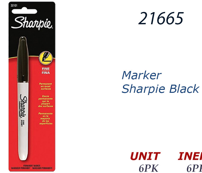 21665 30101 Marker Sharpie 6Pc Black Ramsey Distributors