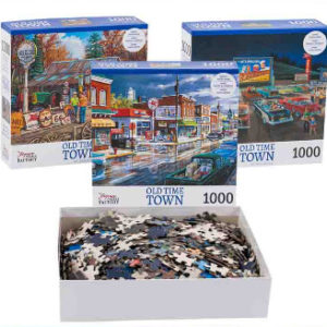 41994 - 75556  1000Pc Old Time Town Puzzle 3 Ass