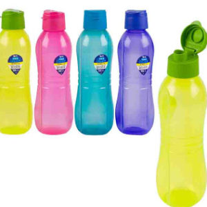 38107 - 54641 Water Bottle W/Flip Top 1 Liter Asst