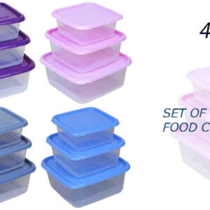 40106 - IN24835 Set Of 3 Plastic Food  Container Square