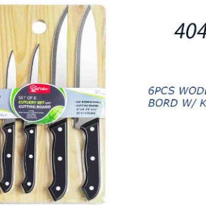 40496 - 6Pcs Woden Cutting Bord W/Knives Set CH85913