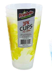 43595 - CH85714  22oz/650ml Set Of 3PC Plastic Cups
