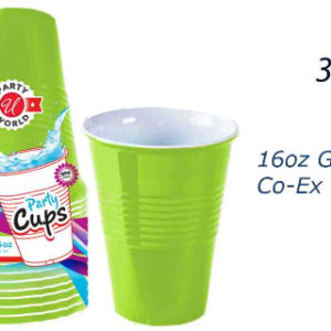 38015 - IN85590 16Oz 16Pcs Green Co-Ex Cups