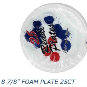 43731 - 25CT Foam Plate 8  7/8" 19006