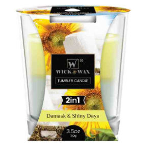 42667 - 86100  3.5oz 2IN1 Damask & Shiny Days Candle