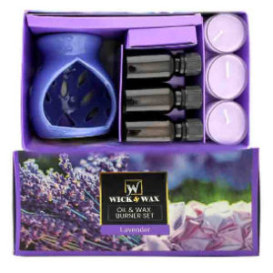38048 - 82165 Candle / Oil & Wax Burner Set Lavender