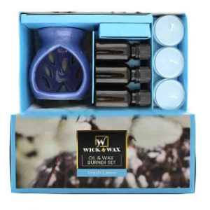 38050 - 82166 Candle / Oil Wax Burner Set Fresh Linen